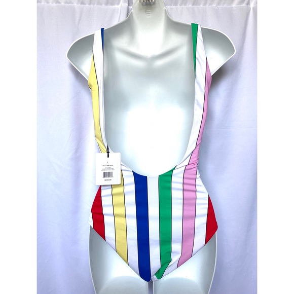 Onia Kelly One Piece Bold Rainbow Strip Swimsuit - Picture 7 of 8